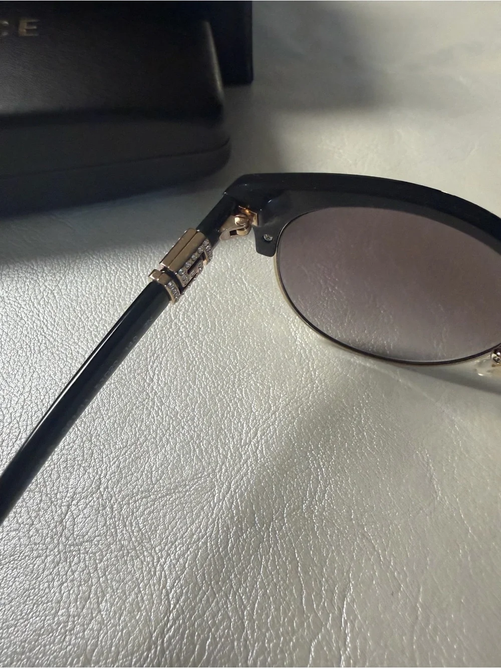 Versace Black Sunglasses with Gold Accents